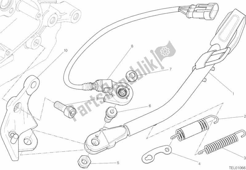 All parts for the Side Stand of the Ducati Monster 659 Australia 2019